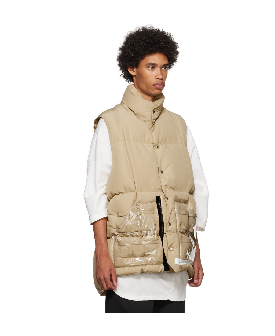 Takahiromiyashita The Soloist High-neck Padded Gilet In Nude