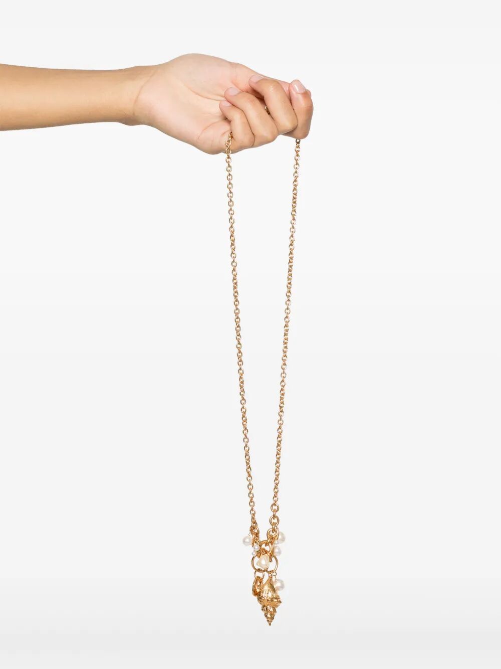 Chloé Chain And Pearl Pendant Necklaces In Gold