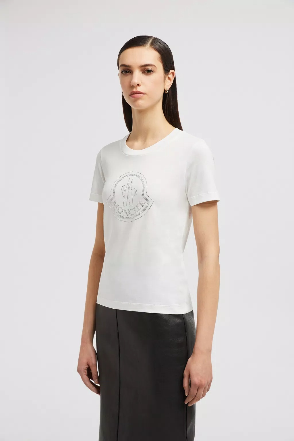 Moncler Cotton Crew Neck T-shirt In White
