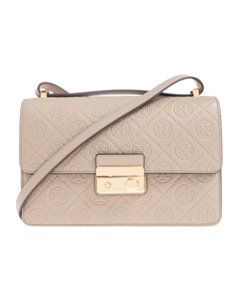 Tory Burch T Monogram Leather Shoulder Bag In Brown