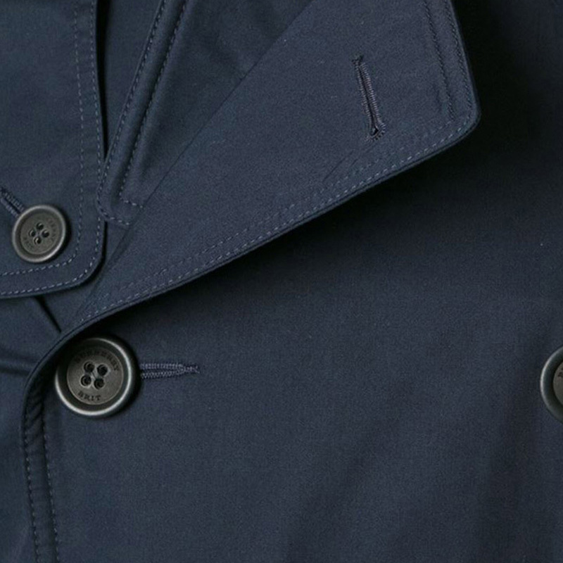 Burberry Double-row Buckle Belt Trench Coat In Black