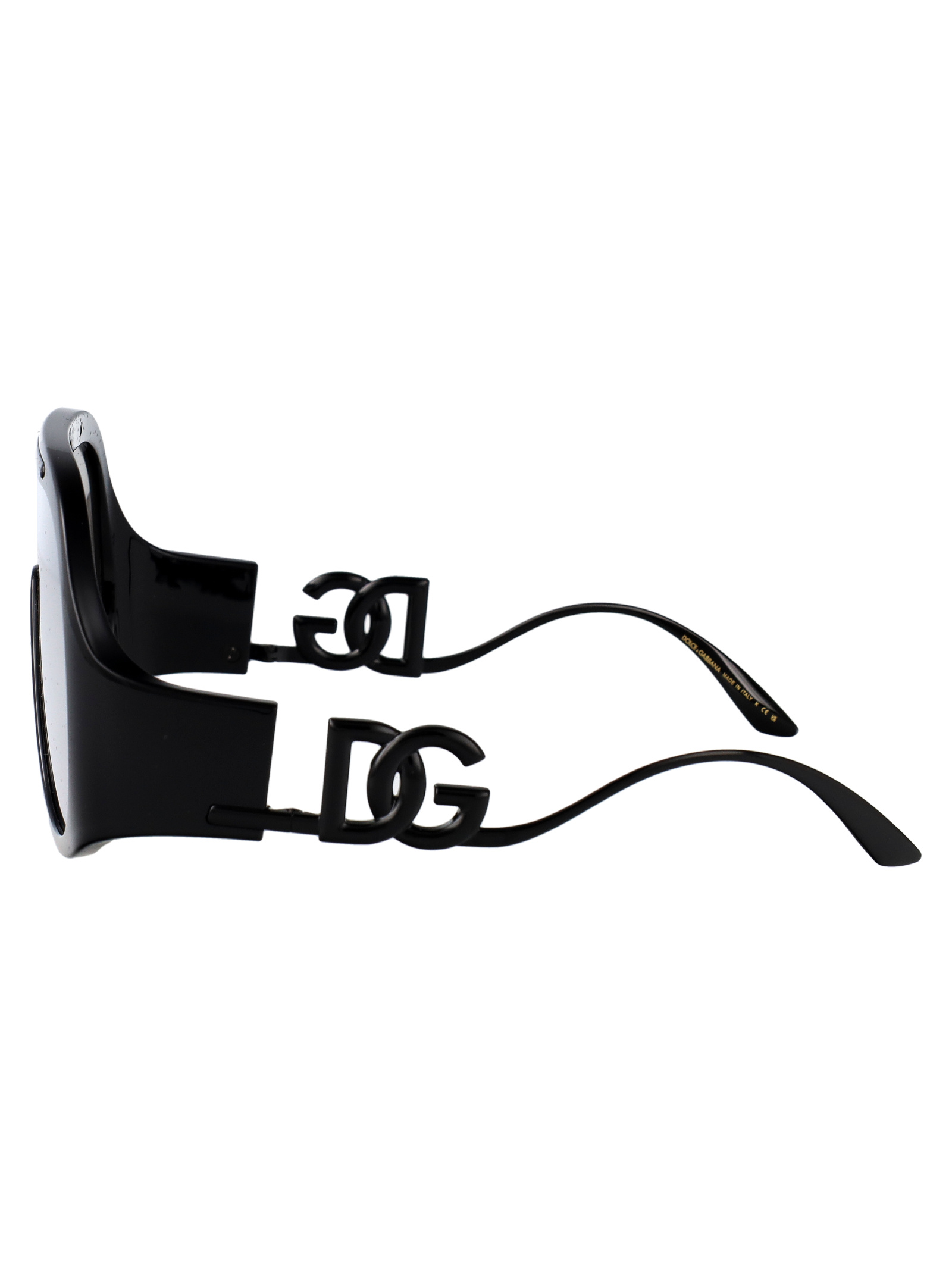 Dolce & Gabbana Black Injected Sunglasses In Gray