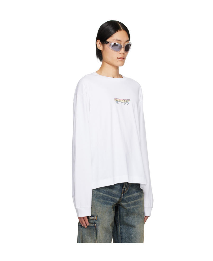 Givenchy Plain Knitted Long-sleeved T-shirt In White