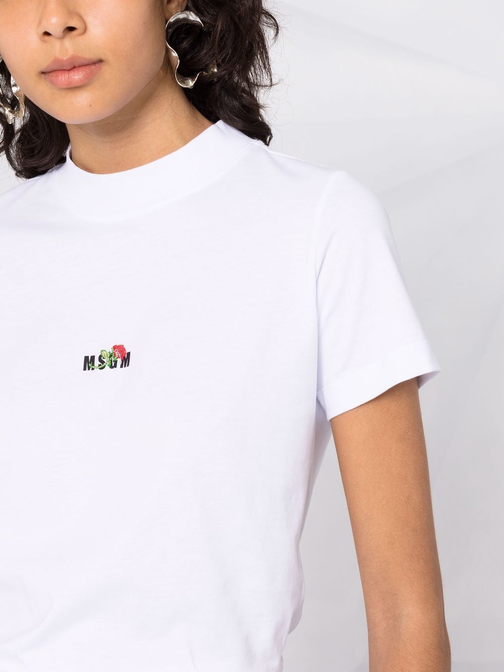 Msgm Embroidered-logo T-shirt In White