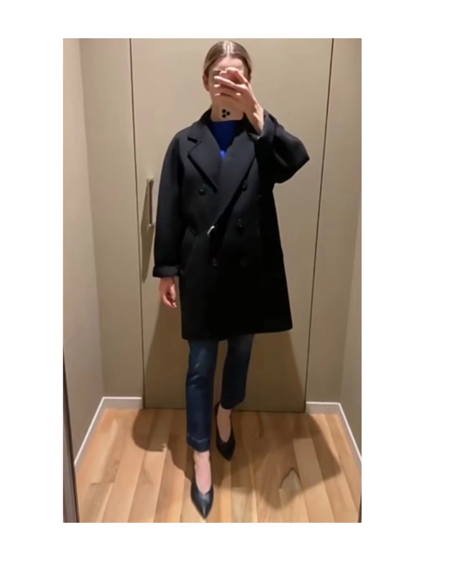 Max Mara Double-breasted Button-up Coat In Black