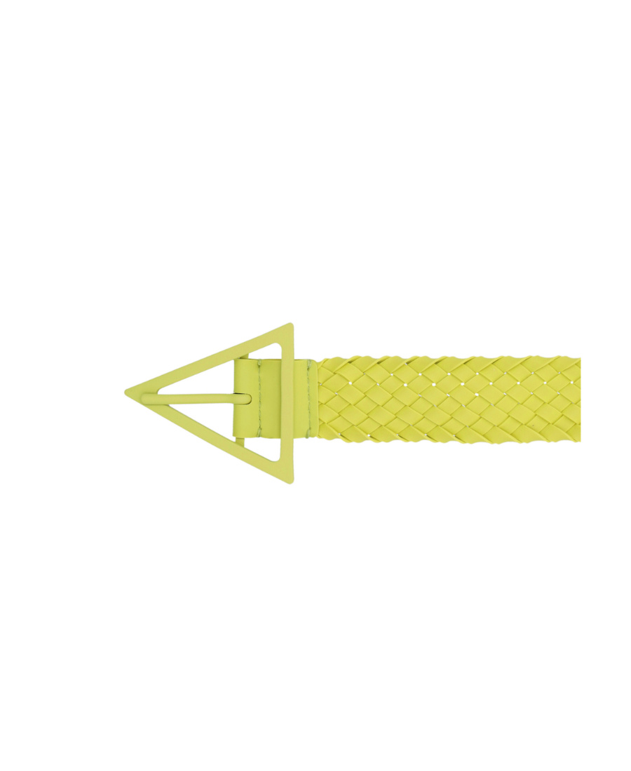 Bottega Veneta Raffia Buckle Belt In Yellow
