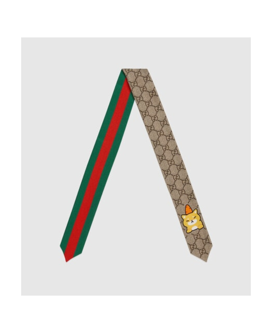 Gucci Gg Twill Scarf In Nude