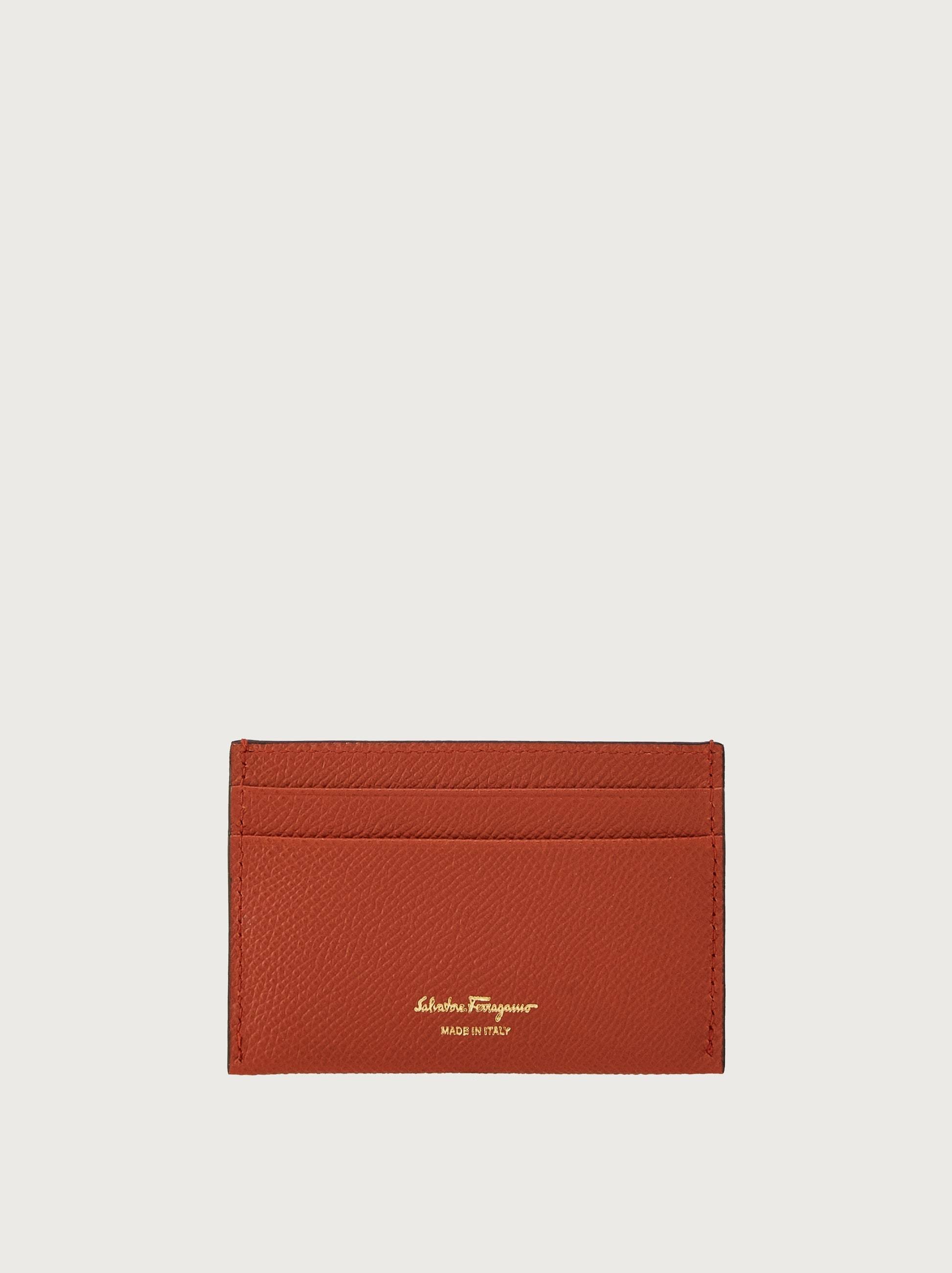 Ferragamo Gancini Leather Cardholder In Red