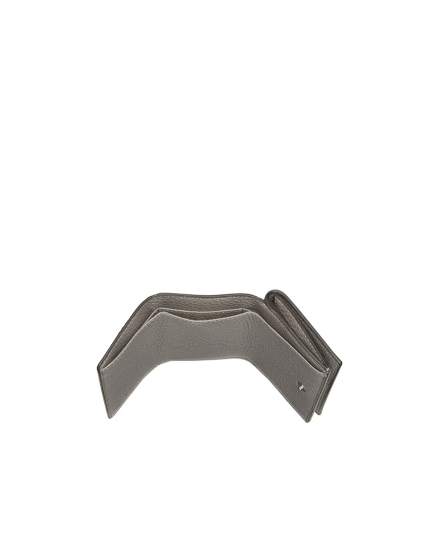 Fendi Ff Plaque Tri-fold Wallet In Gray
