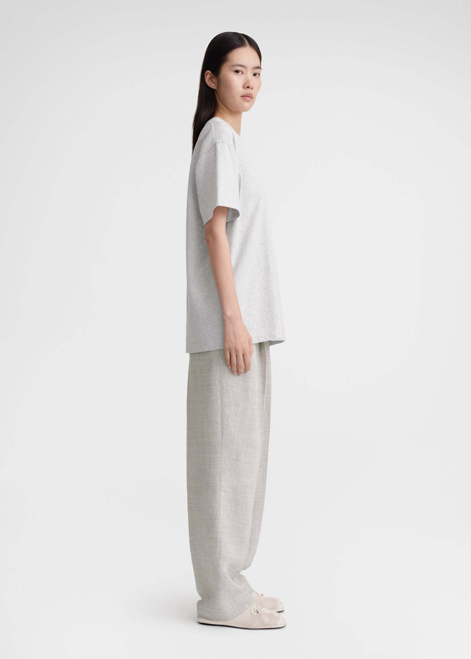 Totême Mélange-effect T-shirt In White