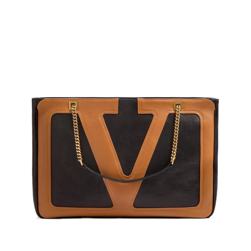 Valentino Zipper Shoulder Bag In Black