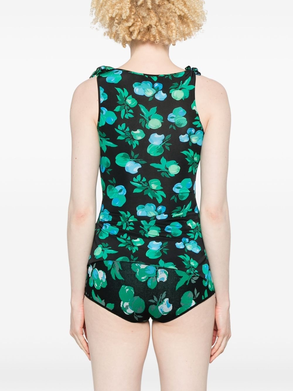 Coperni Flower Asymmetric Top In Green