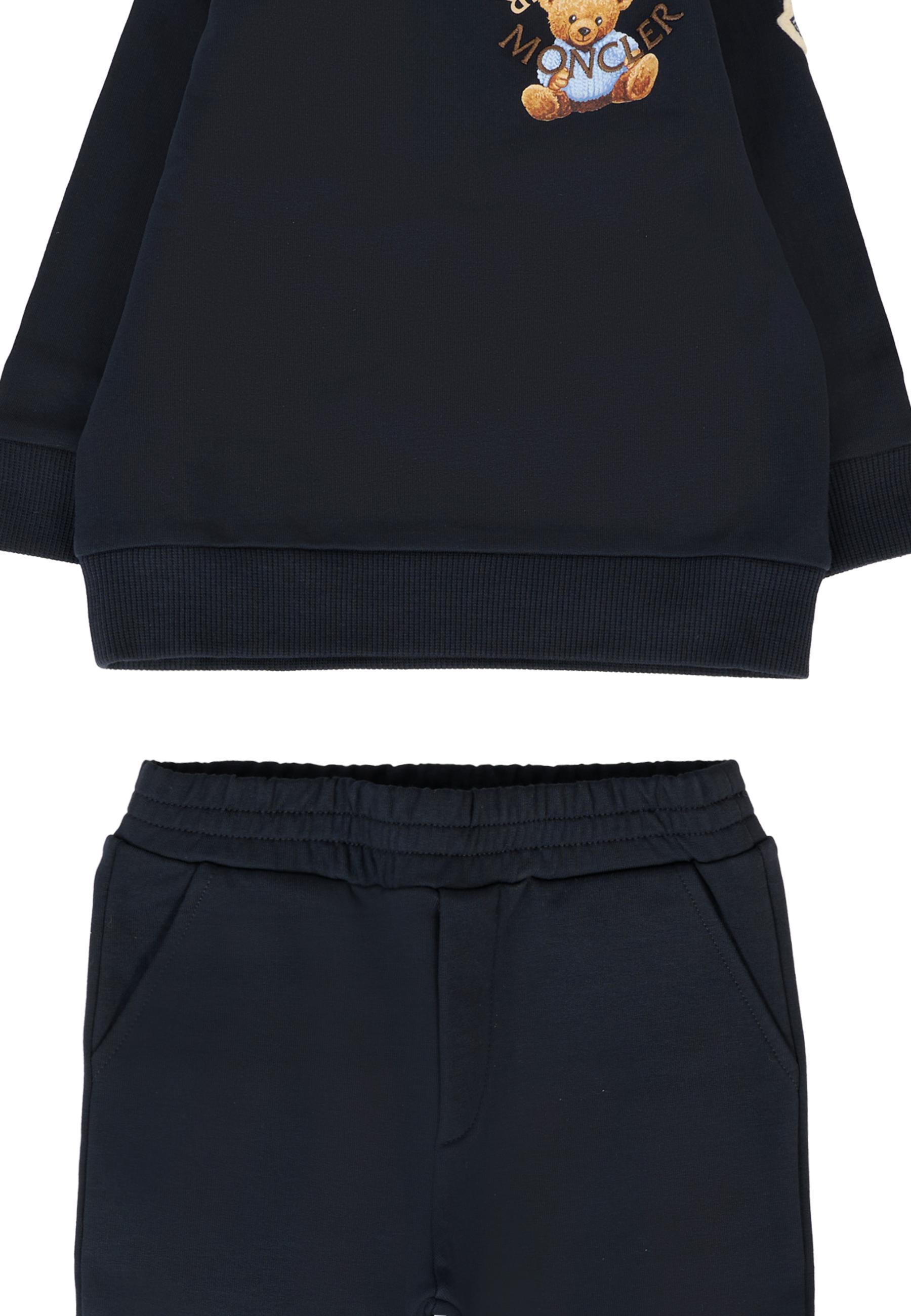 Moncler Long-sleeved Sportswear Suit In Black