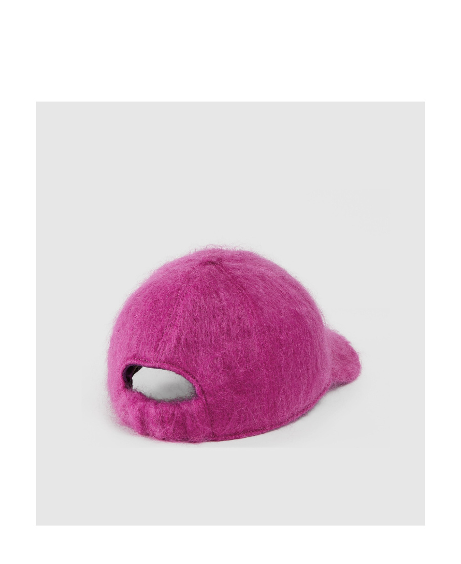 Gucci Double G Mohair Baseball Cap In Pink