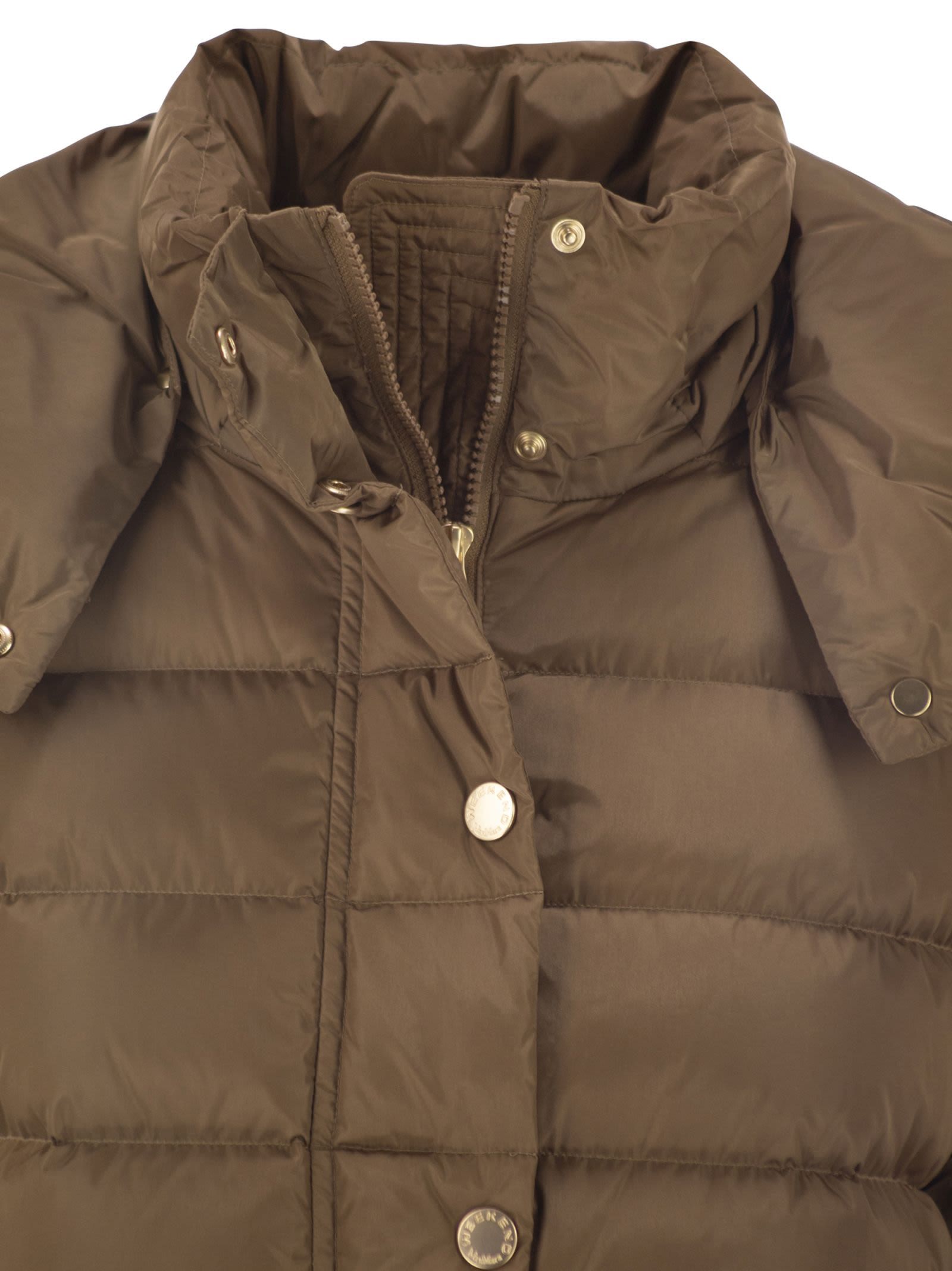 Weekend Max Mara Long-sleeved Cotton Jacket In Brown