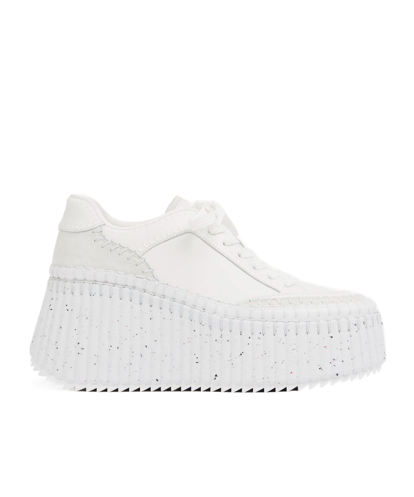 Chloé Baskets Compensées Nama Femme Blanc Taille 37 100% Cuir De Veau In White