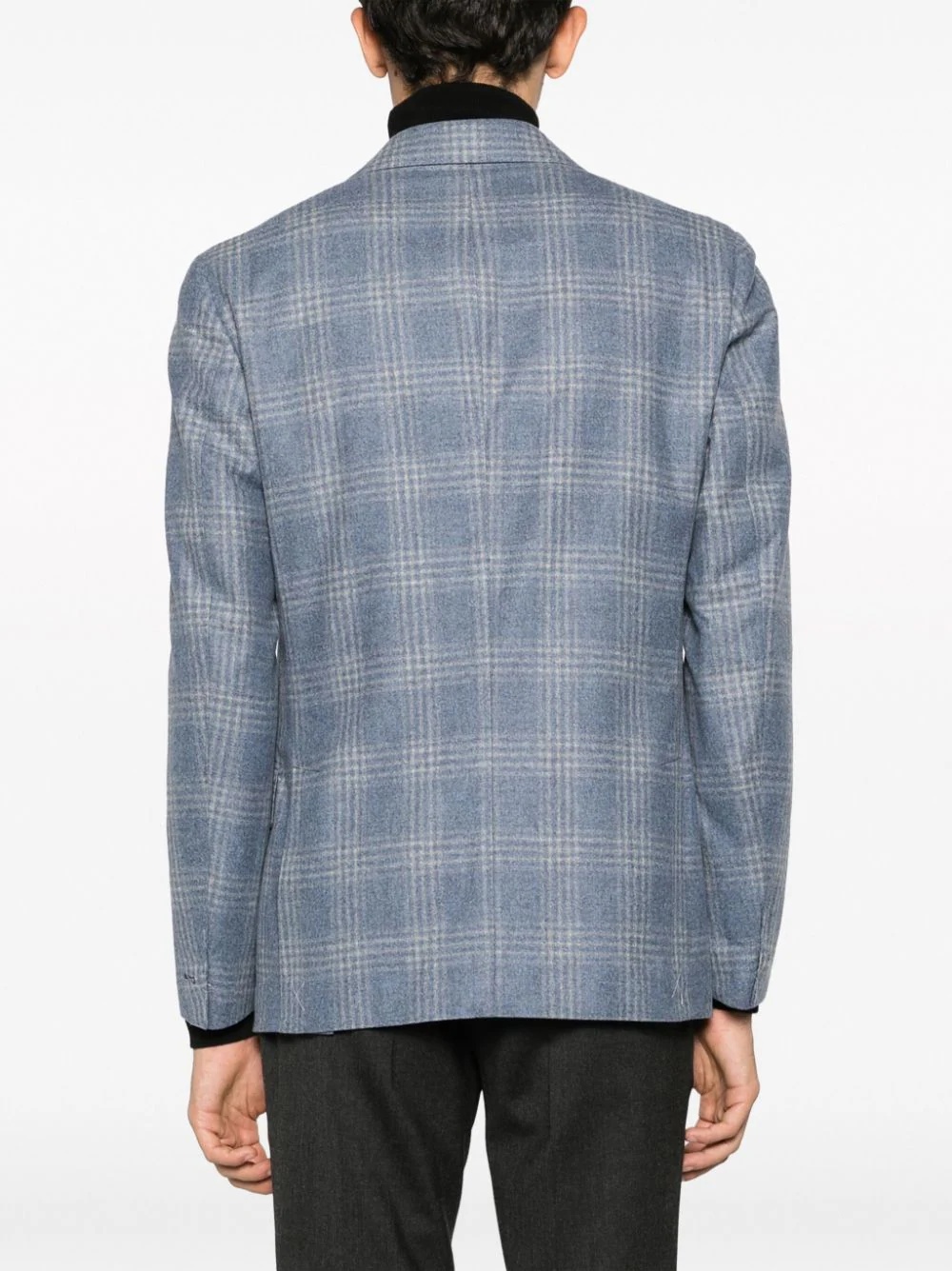 Eleventy Plaid-check Single-breasted Blazer In Gray