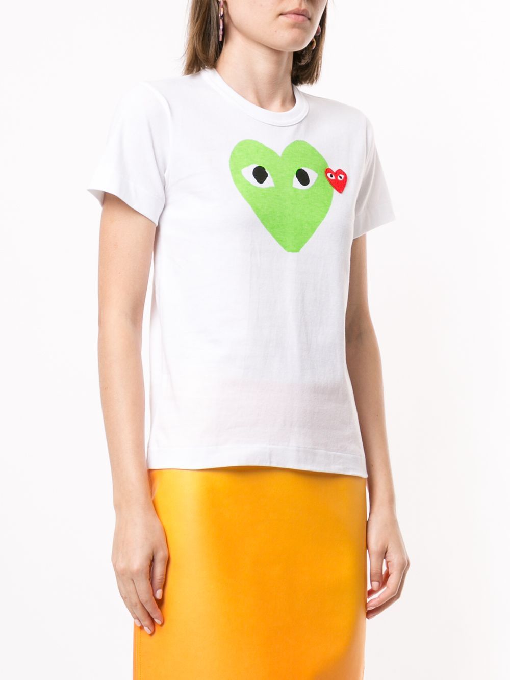 Comme Des Garçons Play Logo-patch Printed T-shirt In White