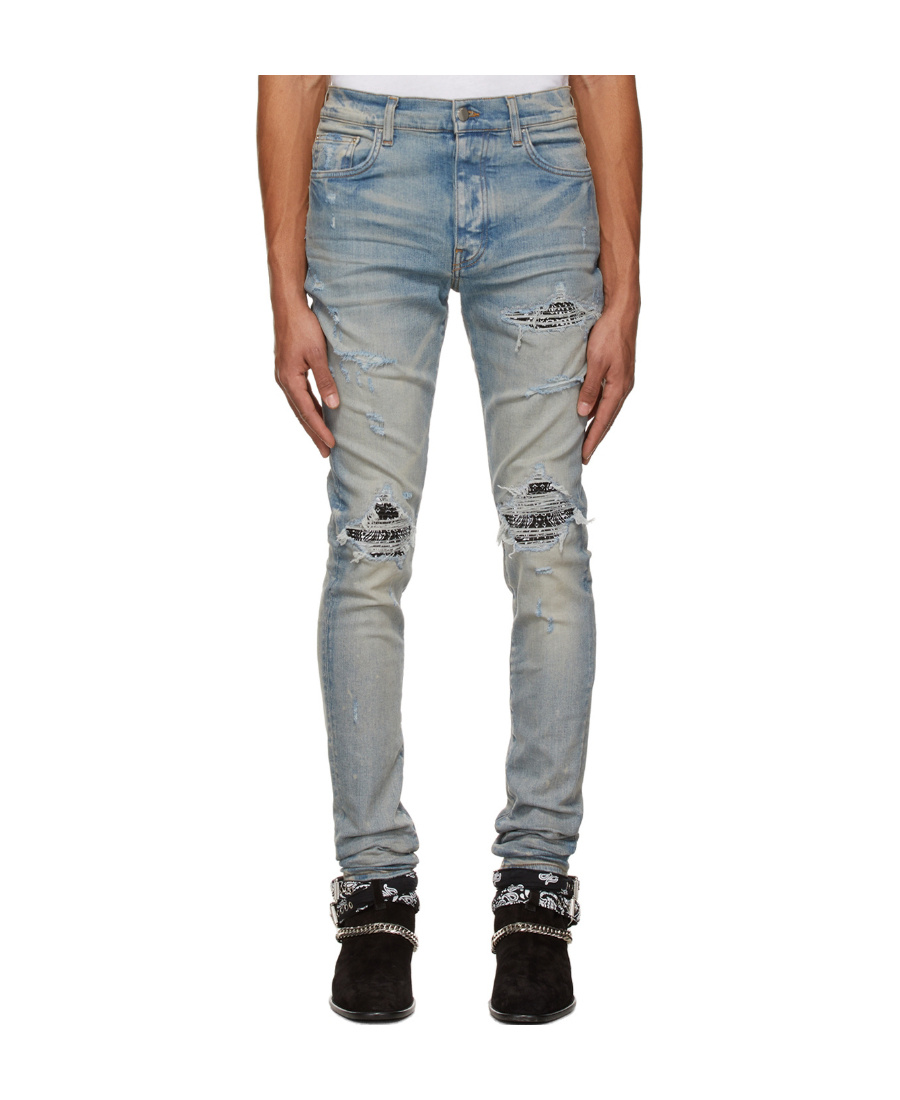 AMIRI MX1 RIPPED SKINNY JEANS