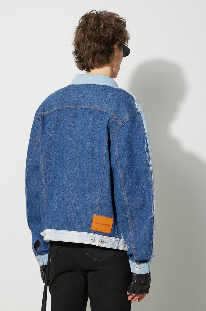 Heron Preston Logo-patch Denim Jacket In Blue