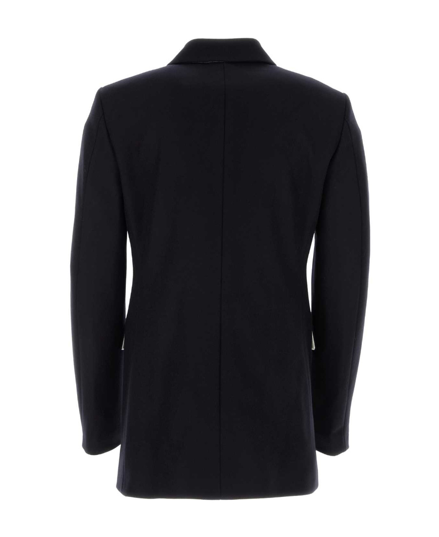Wales Bonner Structured Wool Blend Blazer With Contrasting Collar And Chest Pocket In Black