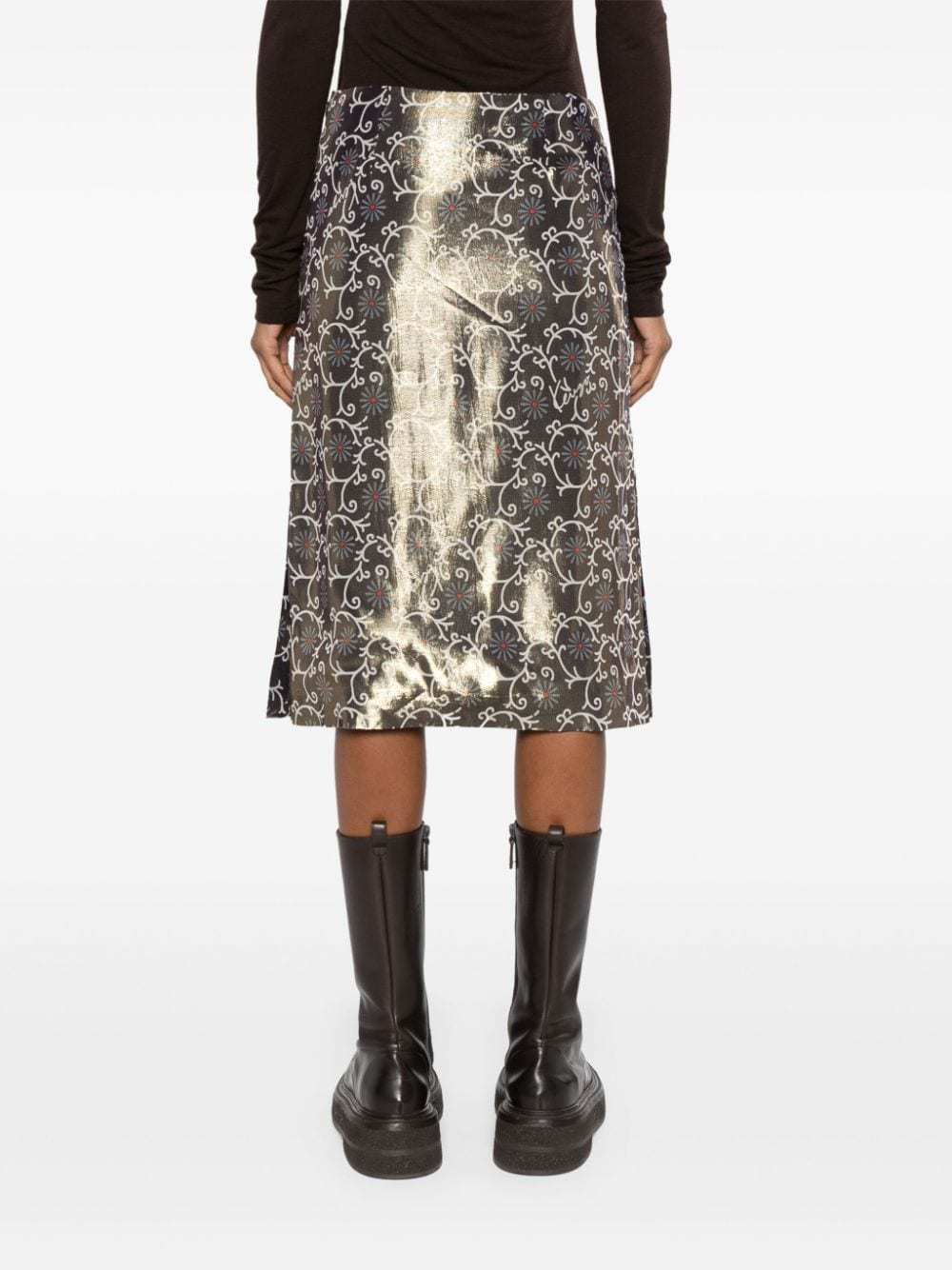 Kenzo Floral Print High-waisted Pencil Skirt In Multicolor