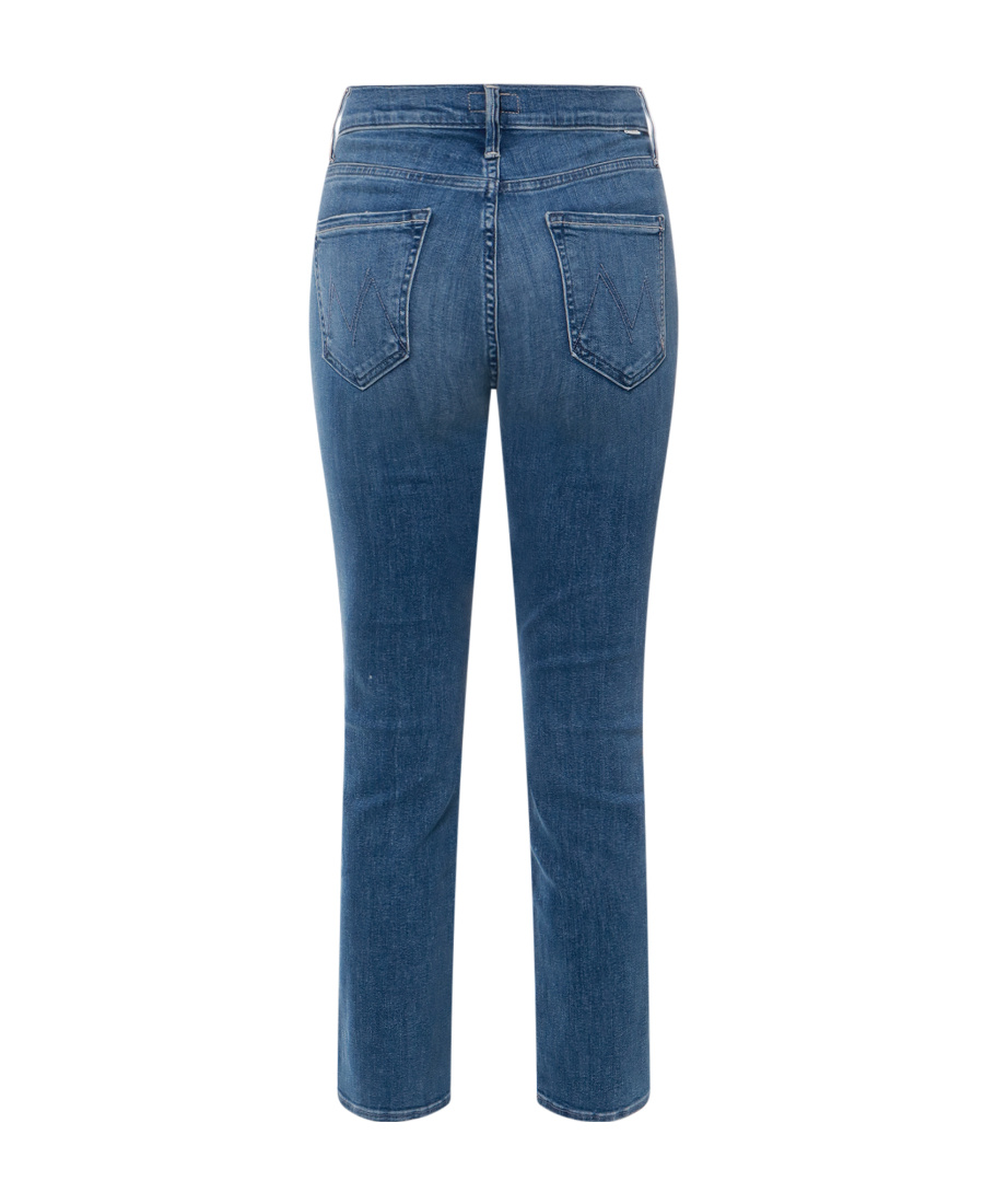 MOTHER MOTHER DAZZLER MID-RISE STRAIGHT-LEG SLIM-CUT JEANS