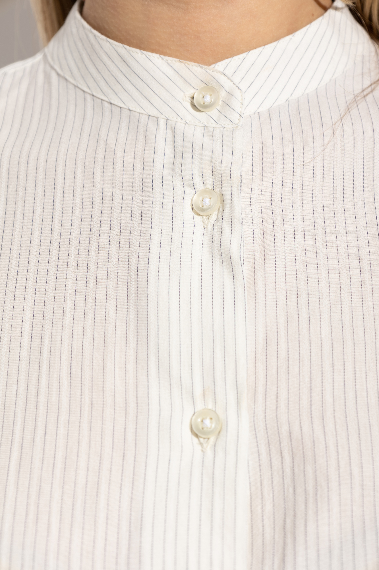 OFFICINE GENERALE STRIPED PATTERN SHIRT