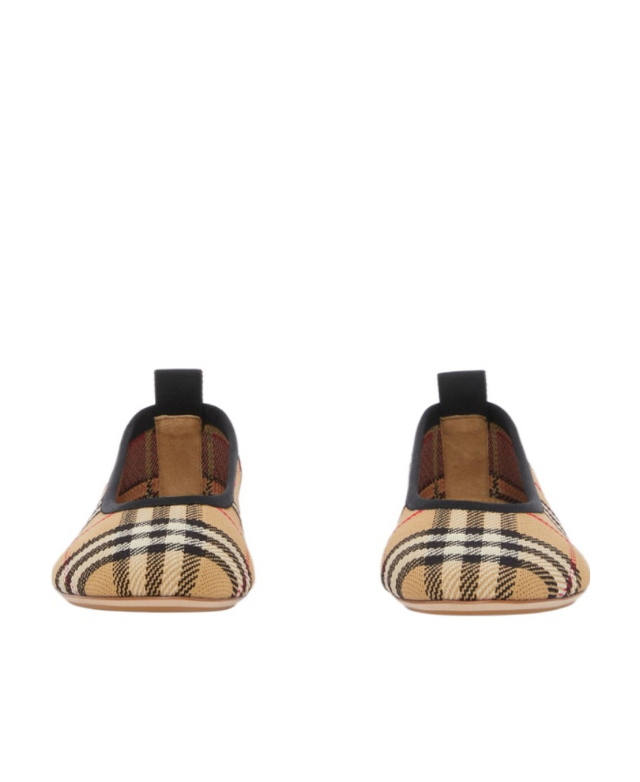 Burberry Beige Vintage Check Ballerina Flats In Nude