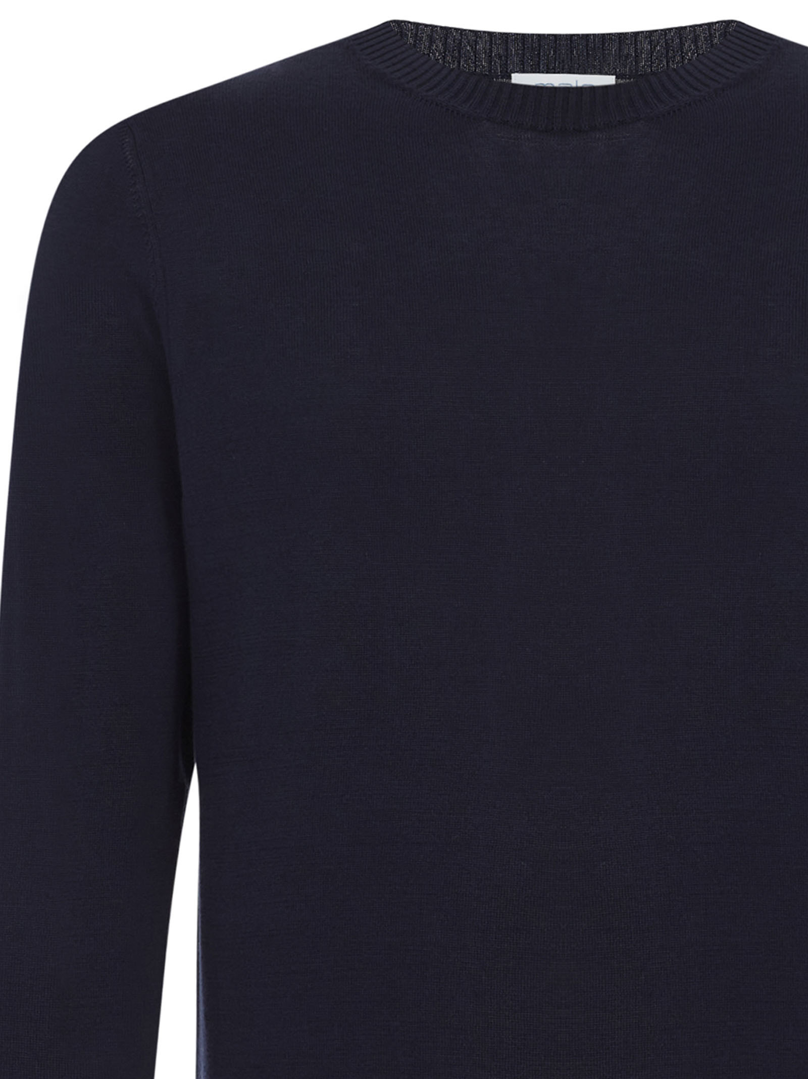 Malo Ribbed-knit Edge Cotton Jumper In Black