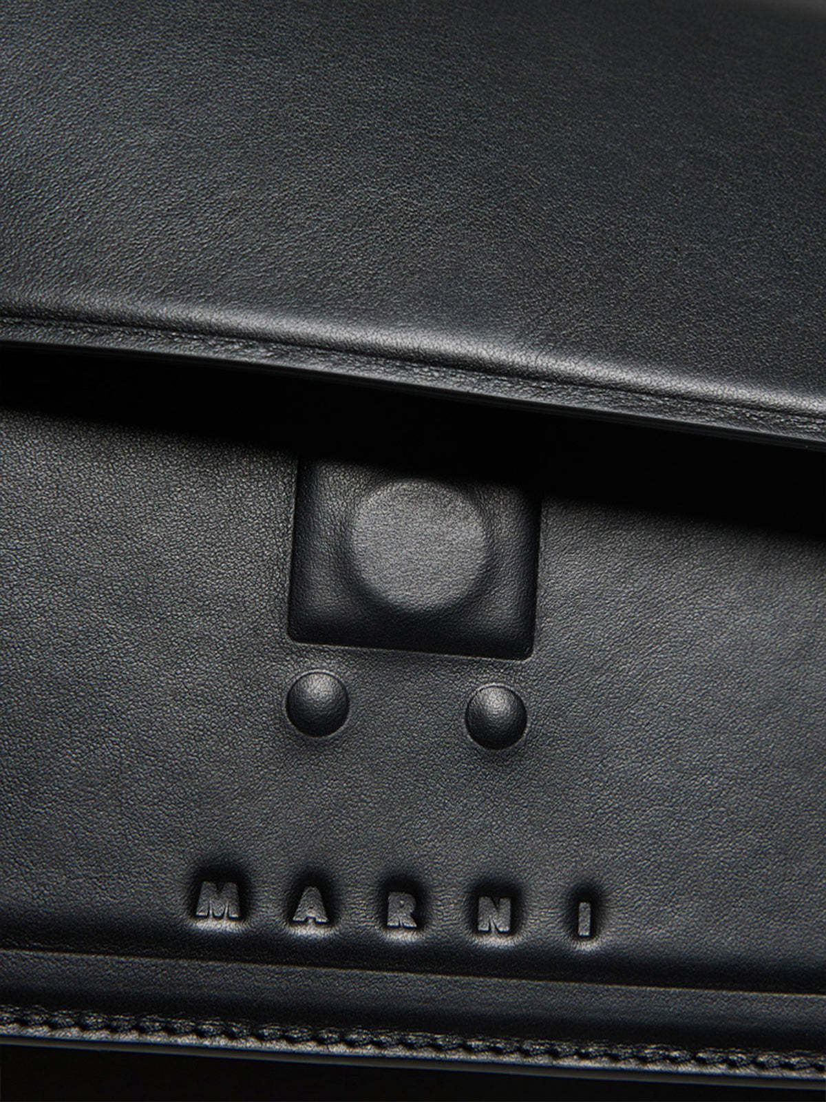 Shop Marni Medium Trunkoise Bag In Smooth Black Leather
