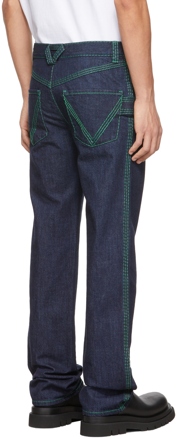 BOTTEGA VENETA CONTRAST-STITCH STRAIGHT-LEG JEANS