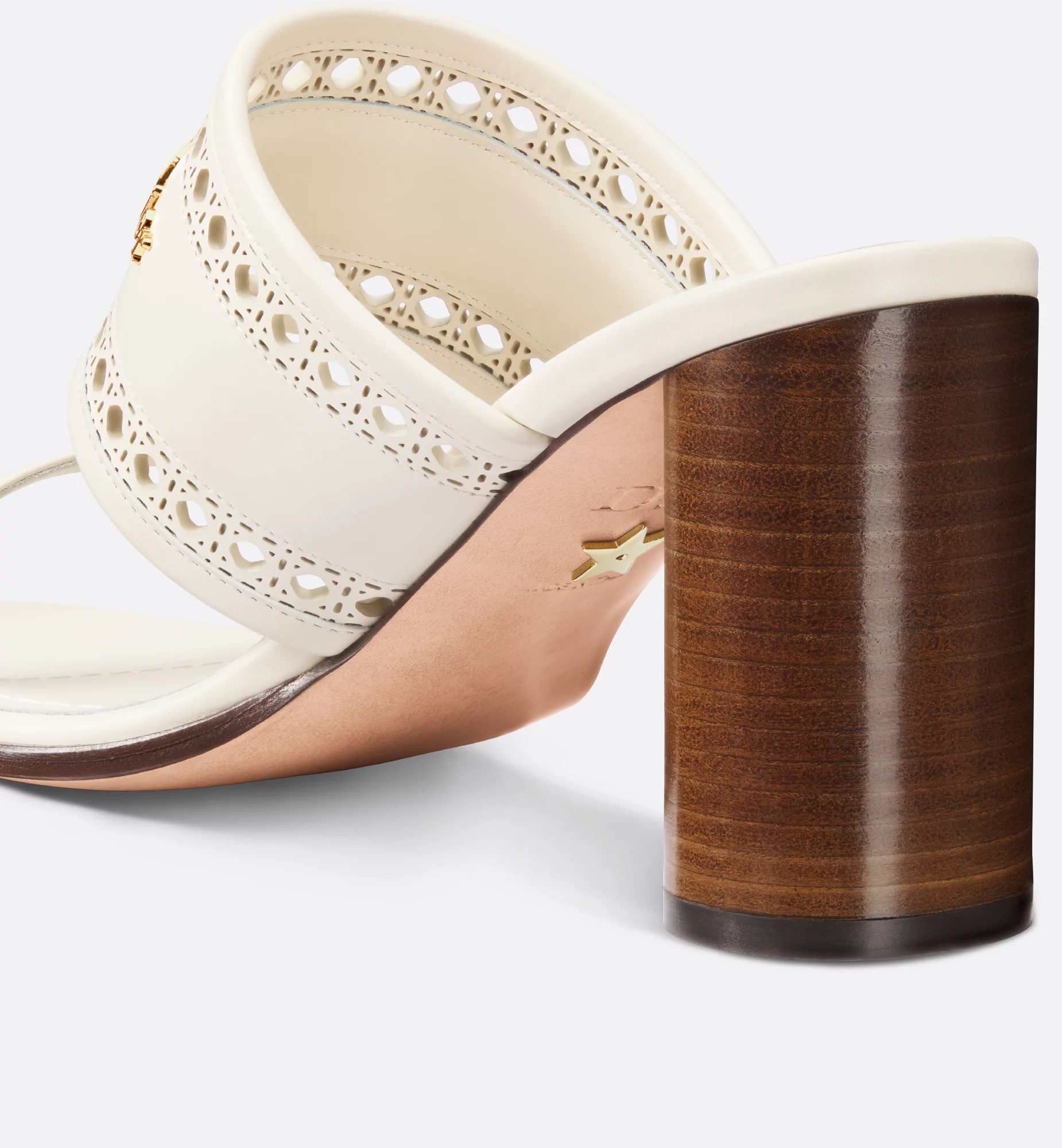 Dior D-lane Heeled Slide In Light Biscuit Color