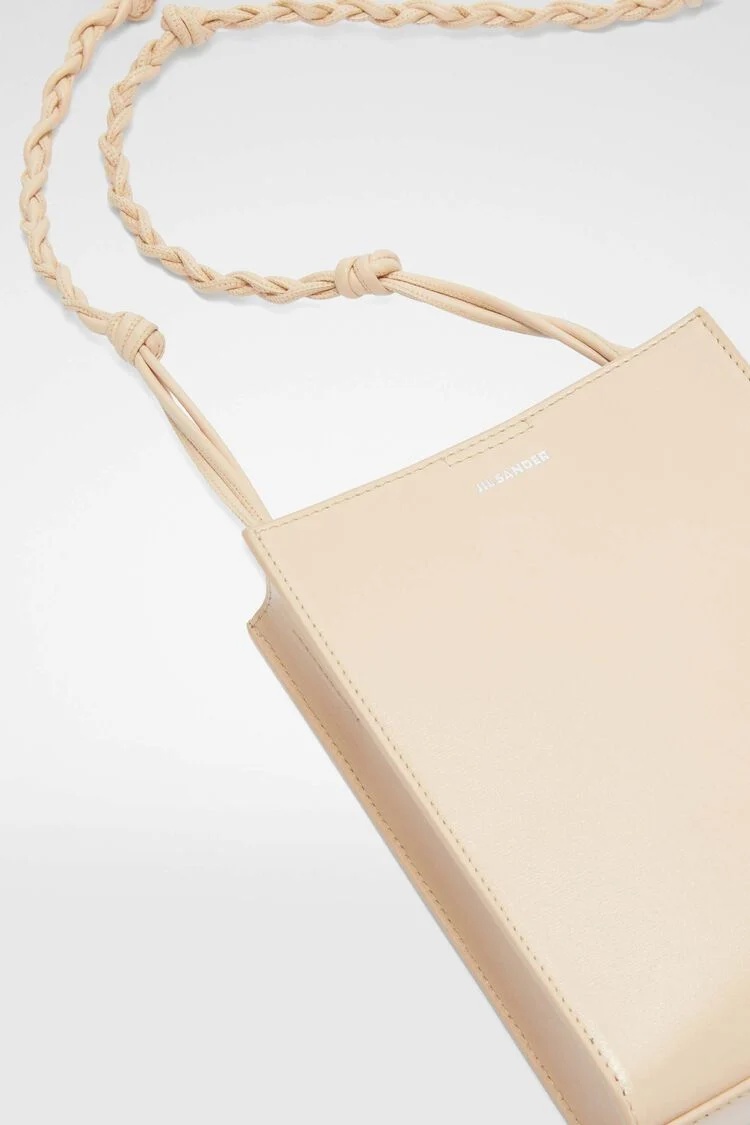 Jil Sander Logo-print Leather Crossbody Bag In Nude