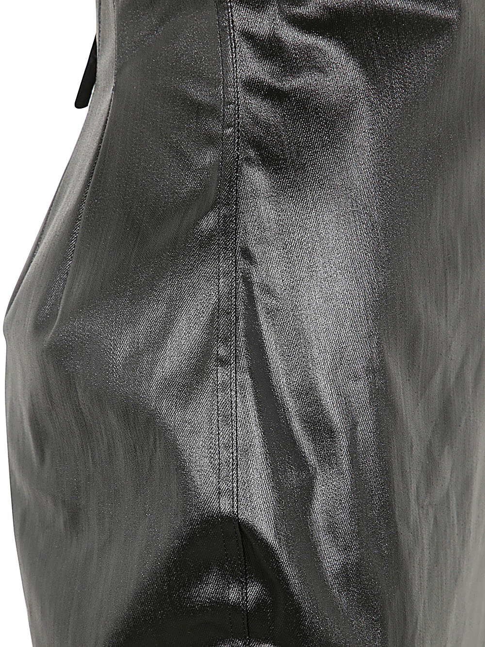 RICK OWENS COATED-DENIM COLUMN MAXI SKIRT 