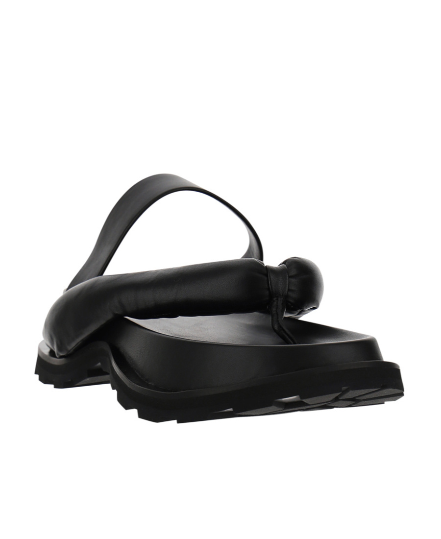 Jil Sander Black Logo Sandals In Black