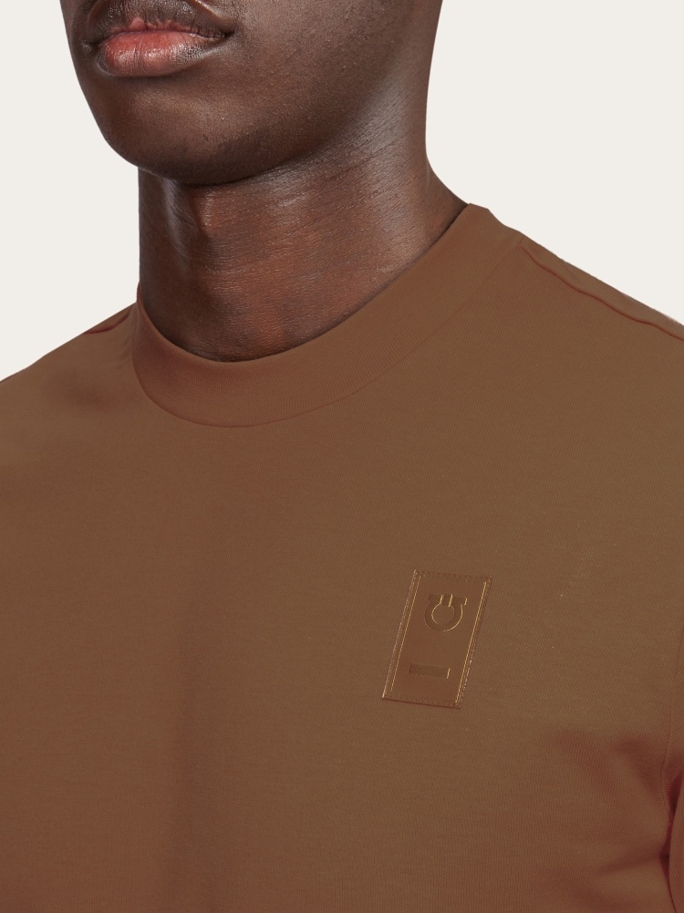 Ferragamo Round-necked T-shirt In Brown