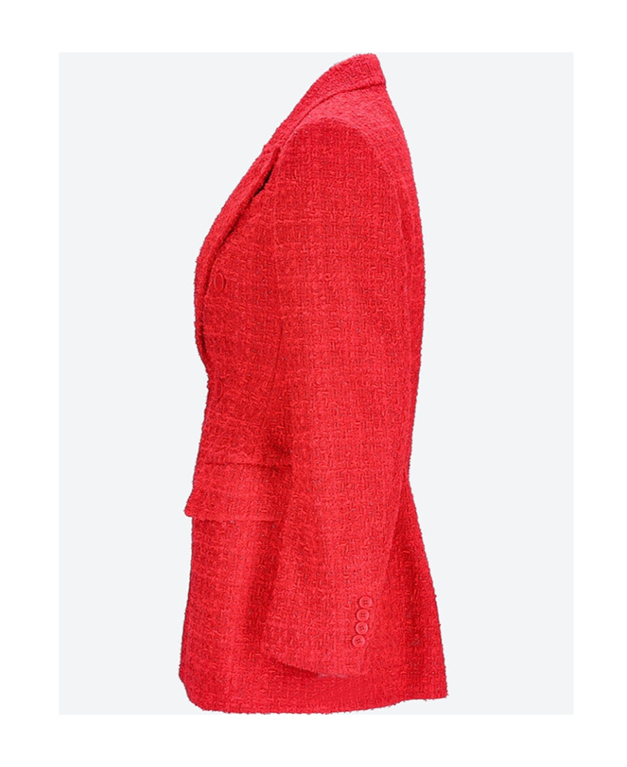 Balenciaga Tweed Double-breasted Jacket In Red