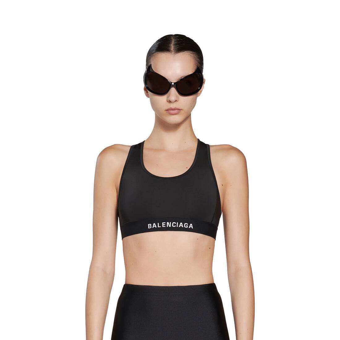 Balenciaga Logo Sports Bra In Black