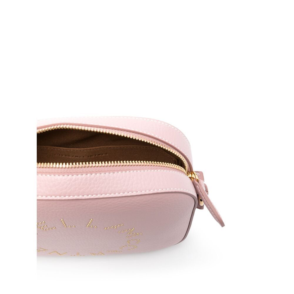 Stella Mccartney Small Camera Embossed Grainy Mat Bags In Nude