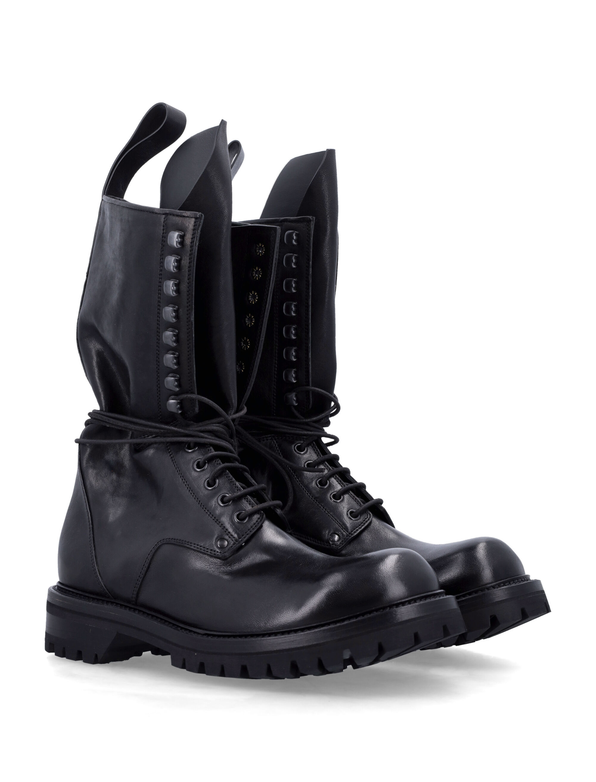 Rick Owens Black Concordians Army Boots In Black