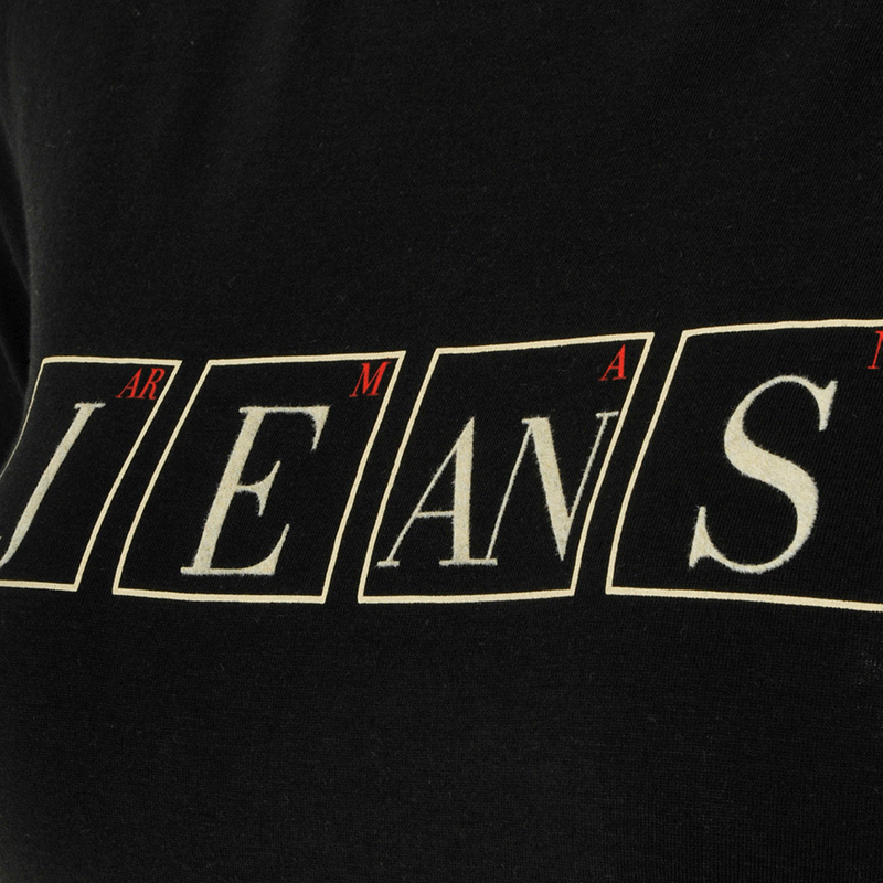 Shop Armani Jeans Logo T-shirt In Black