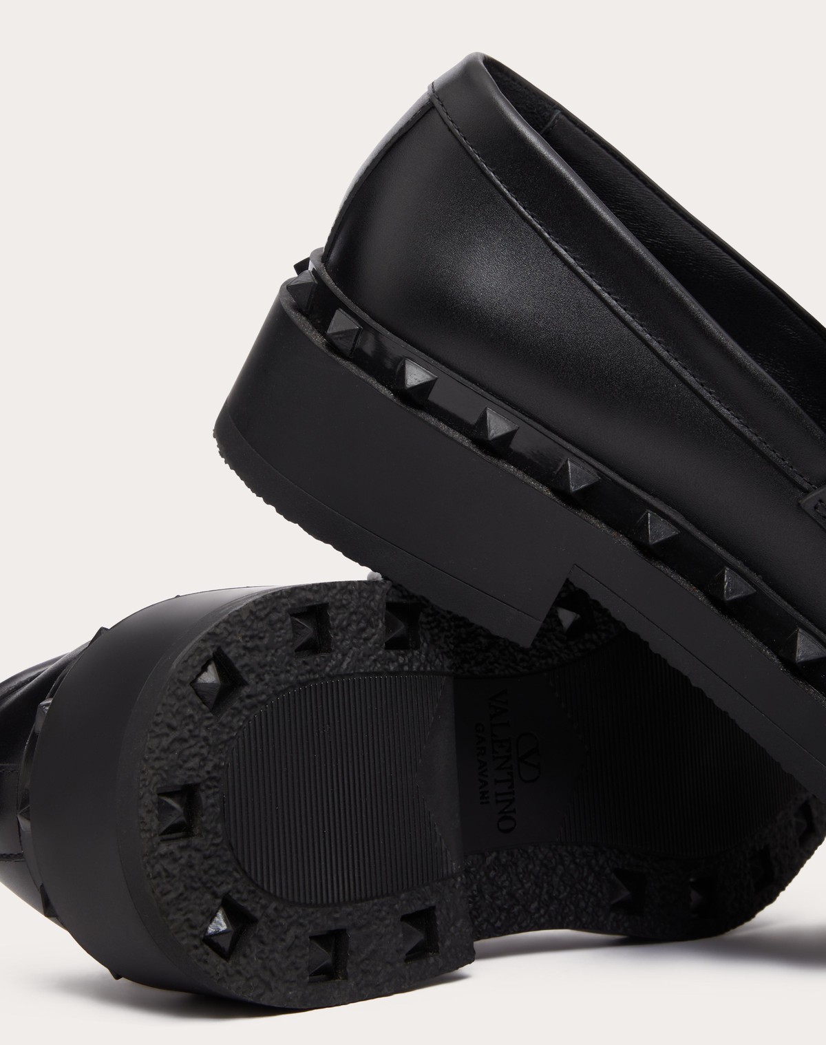 Valentino Garavani Rockstud M-way Calfskin Loafer In Black