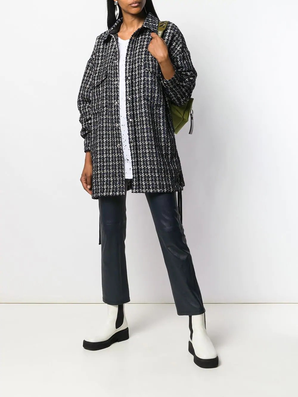 FAITH CONNEXION TWEED OVERSIZED SHIRT 