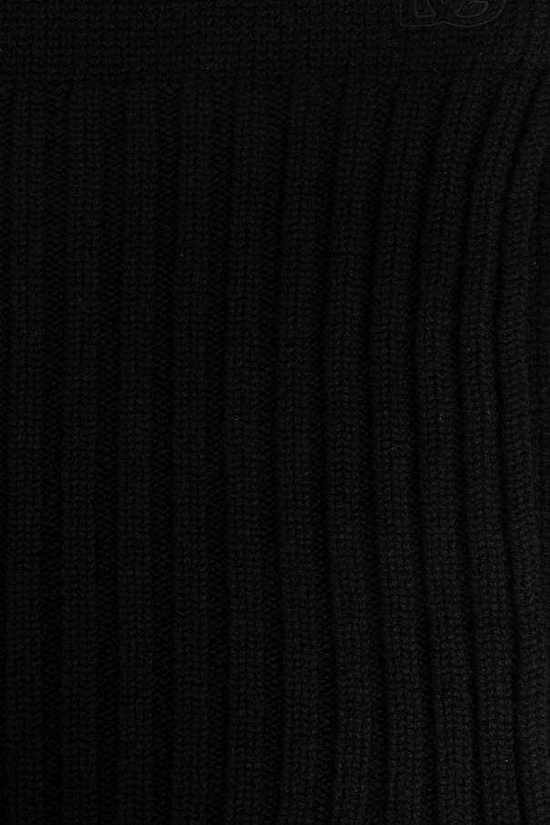 Dolce & Gabbana Rectangle Cashmere Scarf In Black
