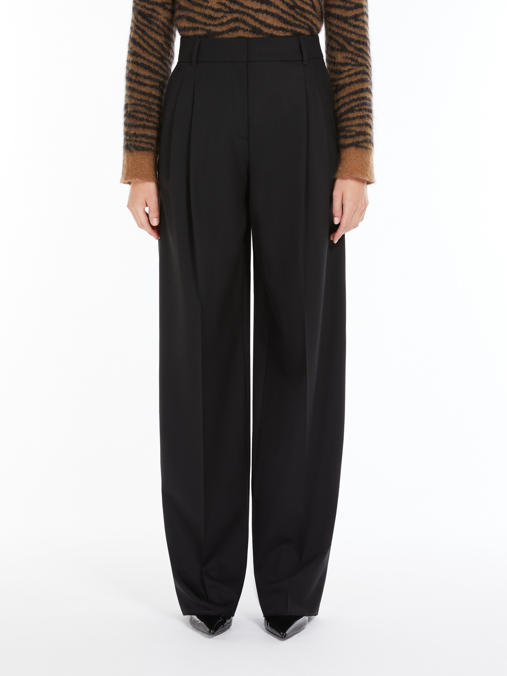 MAX MARA WOOL TWILL TROUSERS