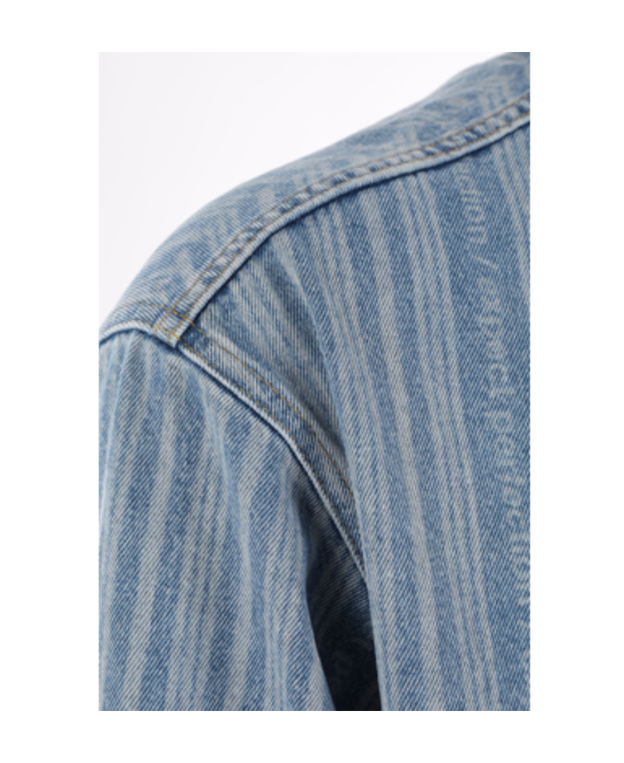 Shop Martine Rose Single-breasted Denim Jacket In Gray