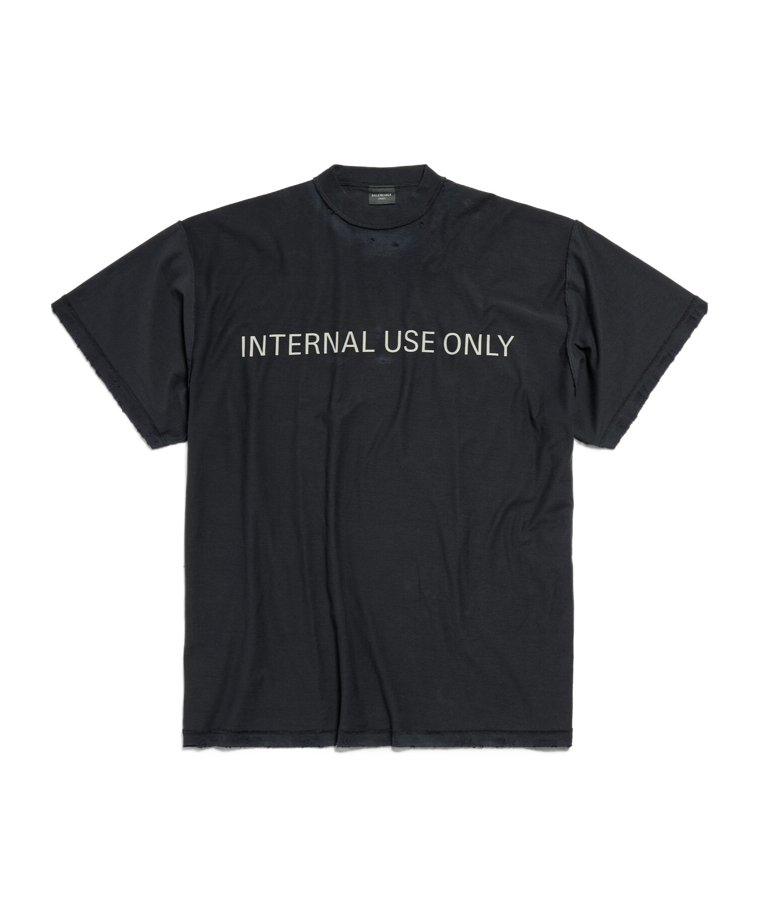 Balenciaga Internal Use Only Inside-out T-shirt In Black