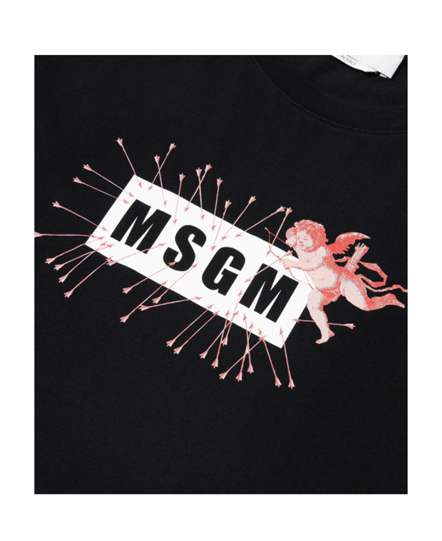 Msgm Logo Short-sleeved T-shirt In Black