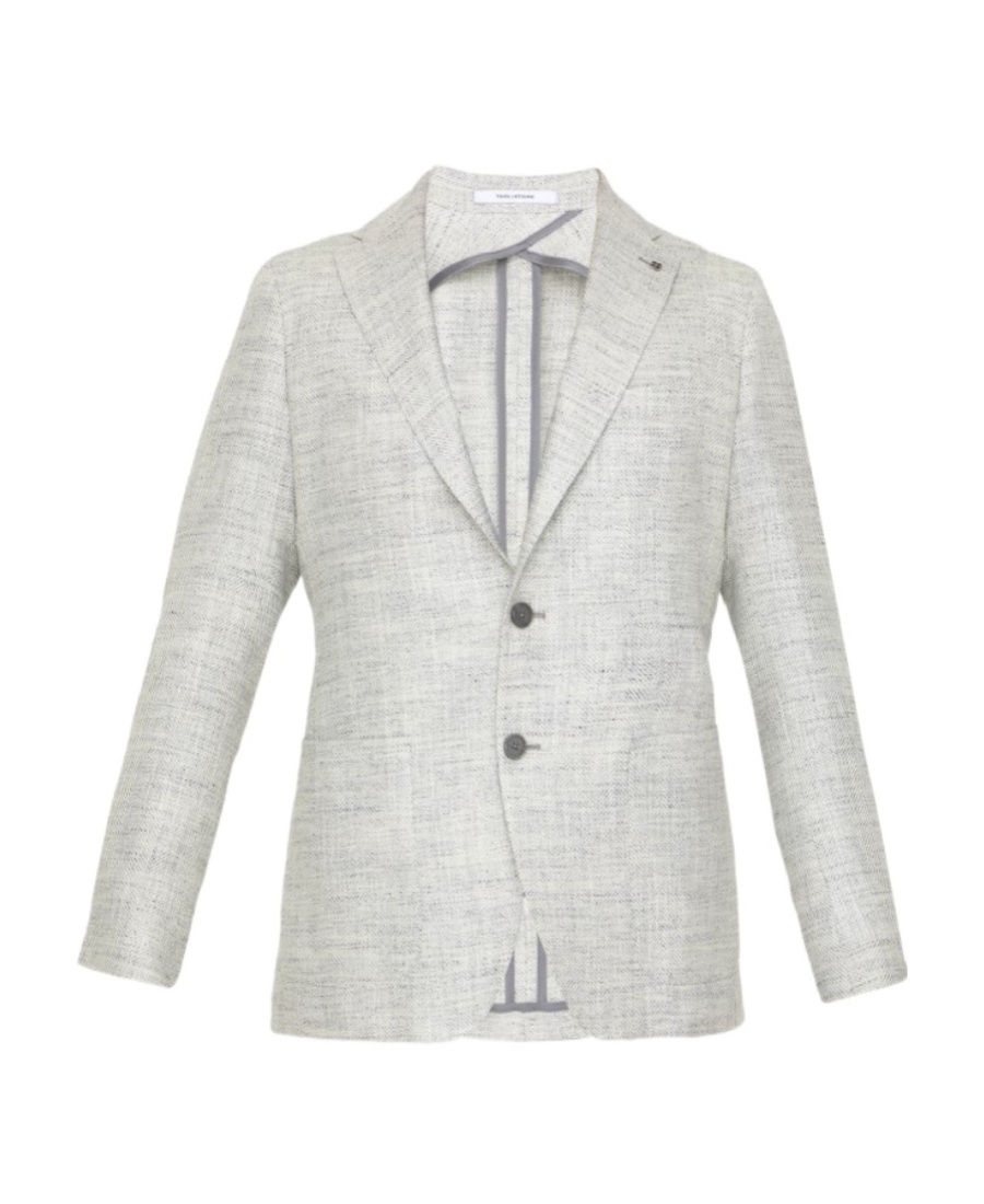 Tagliatore Pointed Lapel Long-sleeved Suit Jacket In White